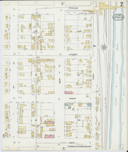 Sanborn Fire Insurance Map from La Salle, La Salle County, Illinois (1898), Sheet #0007 - Historic Sanborn Fire Insurance Map Print, vintage old map wall art, antique decor, genealogy gift, Illinois Illinois map