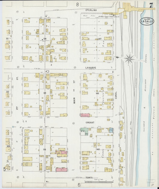 Sanborn Fire Insurance Map from La Salle, La Salle County, Illinois (1898), Sheet #0007 - Historic Sanborn Fire Insurance Map Print, vintage old map wall art, antique decor, genealogy gift, Illinois Illinois map