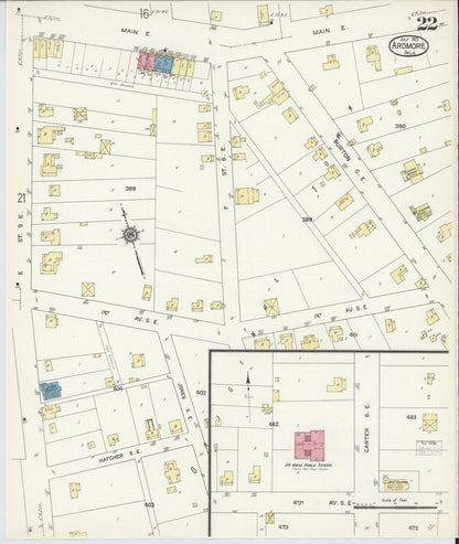 Sanborn Fire Insurance Map from Ardmore, Carter County, Oklahoma (1913), Sheet #0022 - Complete Map Set gallery image, historic Sanborn map, vintage wall art, Oklahoma Oklahoma