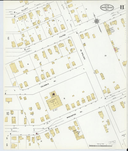 Sanborn Fire Insurance Map from Grand Haven, Ottawa County, Michigan (1912), Sheet #0011 - Complete Map Set gallery image, historic Sanborn map, vintage wall art, Michigan Michigan