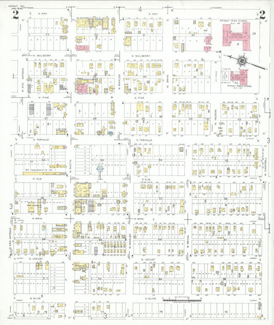 Sanborn Fire Insurance Map from Kermit, Winkler County, Texas (1946), Sheet #0002 - Historic Sanborn Fire Insurance Map Print, vintage old map wall art, antique decor, genealogy gift, Texas Texas map