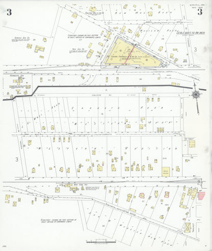 Sanborn Fire Insurance Map from Marvell, Phillips County, Arkansas (1939), Sheet #0003 - Complete Map Set gallery image, historic Sanborn map, vintage wall art, Arkansas Arkansas