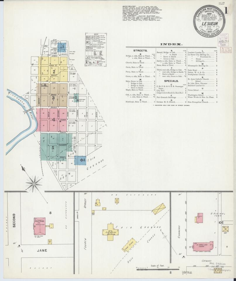 Sanborn Fire Insurance Map from Le Sueur, Le Sueur County, Minnesota. (1902) – Map View