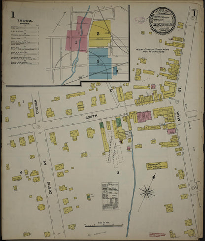 Sanborn Fire Insurance Map from New Jersey Coast, New Jersey Coast, New Jersey (1890), Sheet #0001 - Complete Map Set gallery image, historic Sanborn map, vintage wall art, New Jersey Coast New Jersey