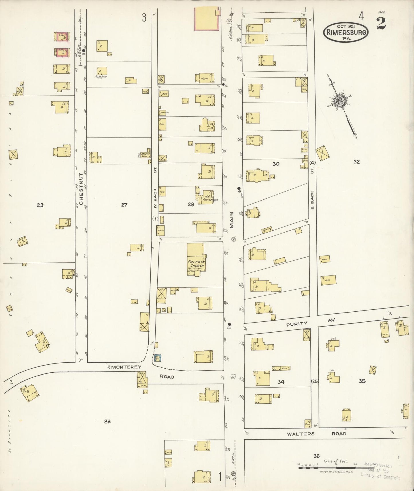 Sanborn Fire Insurance Map from Rimersburg, Clarion County, Pennsylvania (1921), Sheet #0002 - Complete Map Set gallery image, historic Sanborn map, vintage wall art, Pennsylvania Pennsylvania