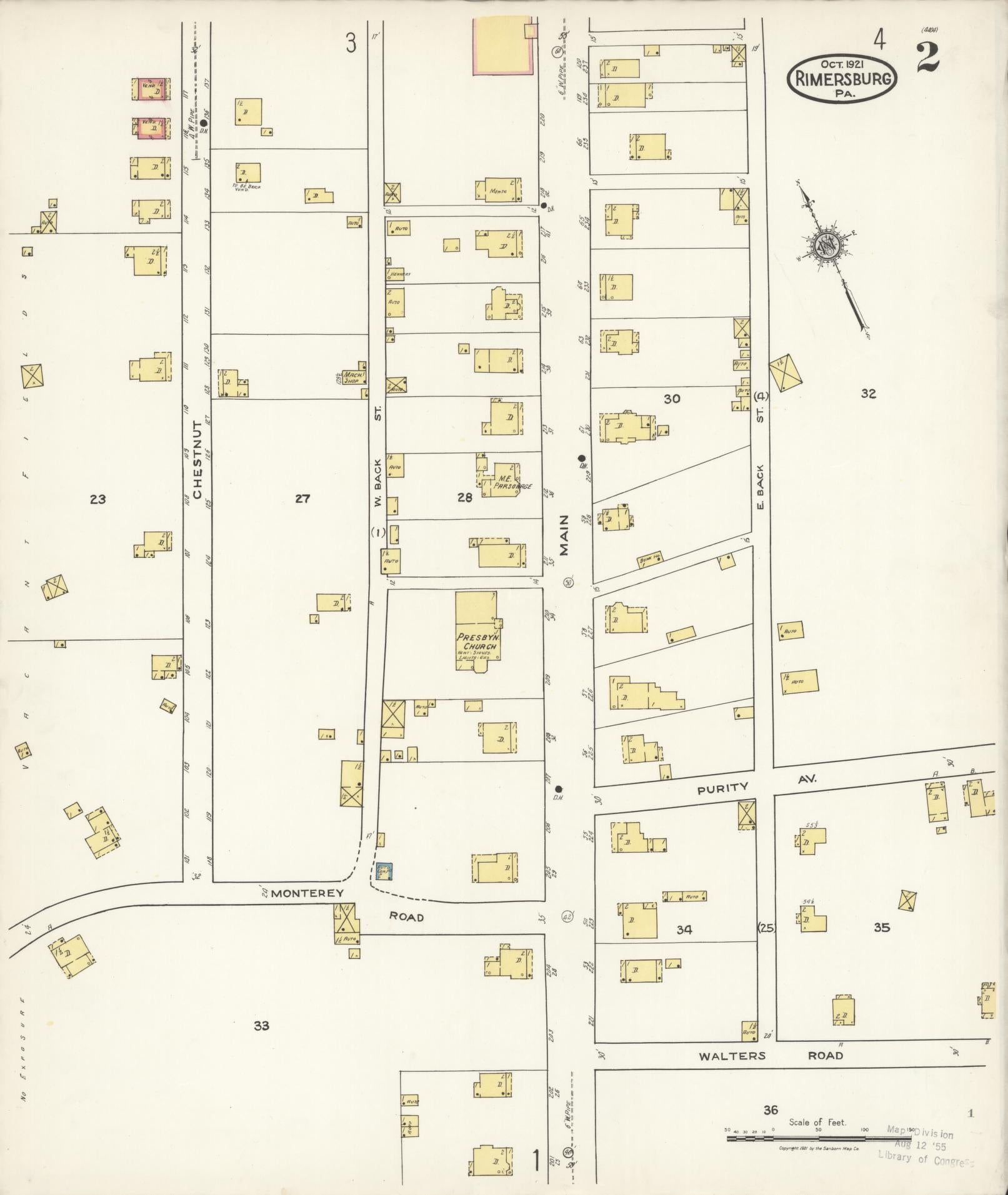 Sanborn Fire Insurance Map from Rimersburg, Clarion County, Pennsylvania (1921), Sheet #0002 - Complete Map Set gallery image, historic Sanborn map, vintage wall art, Pennsylvania Pennsylvania