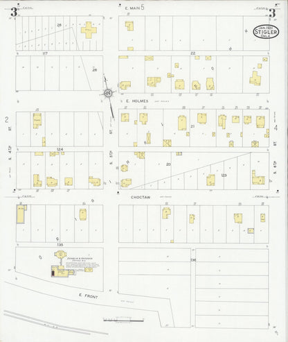 Sanborn Fire Insurance Map from Stigler, Haskell County, Oklahoma (1931), Sheet #0003 - Complete Map Set gallery image, historic Sanborn map, vintage wall art, Oklahoma Oklahoma