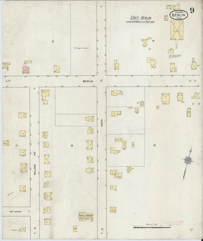 Sanborn Fire Insurance Map from Berlin, Hartford County, Connecticut (1914), Sheet #0009 - Complete Map Set gallery image, historic Sanborn map, vintage wall art, Connecticut Connecticut