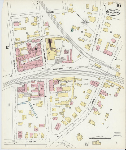 Sanborn Fire Insurance Map from Middletown, Orange County, New York (1897), Sheet #0016 - Historic Sanborn Fire Insurance Map Print, vintage old map wall art, antique decor, genealogy gift, New York New York map