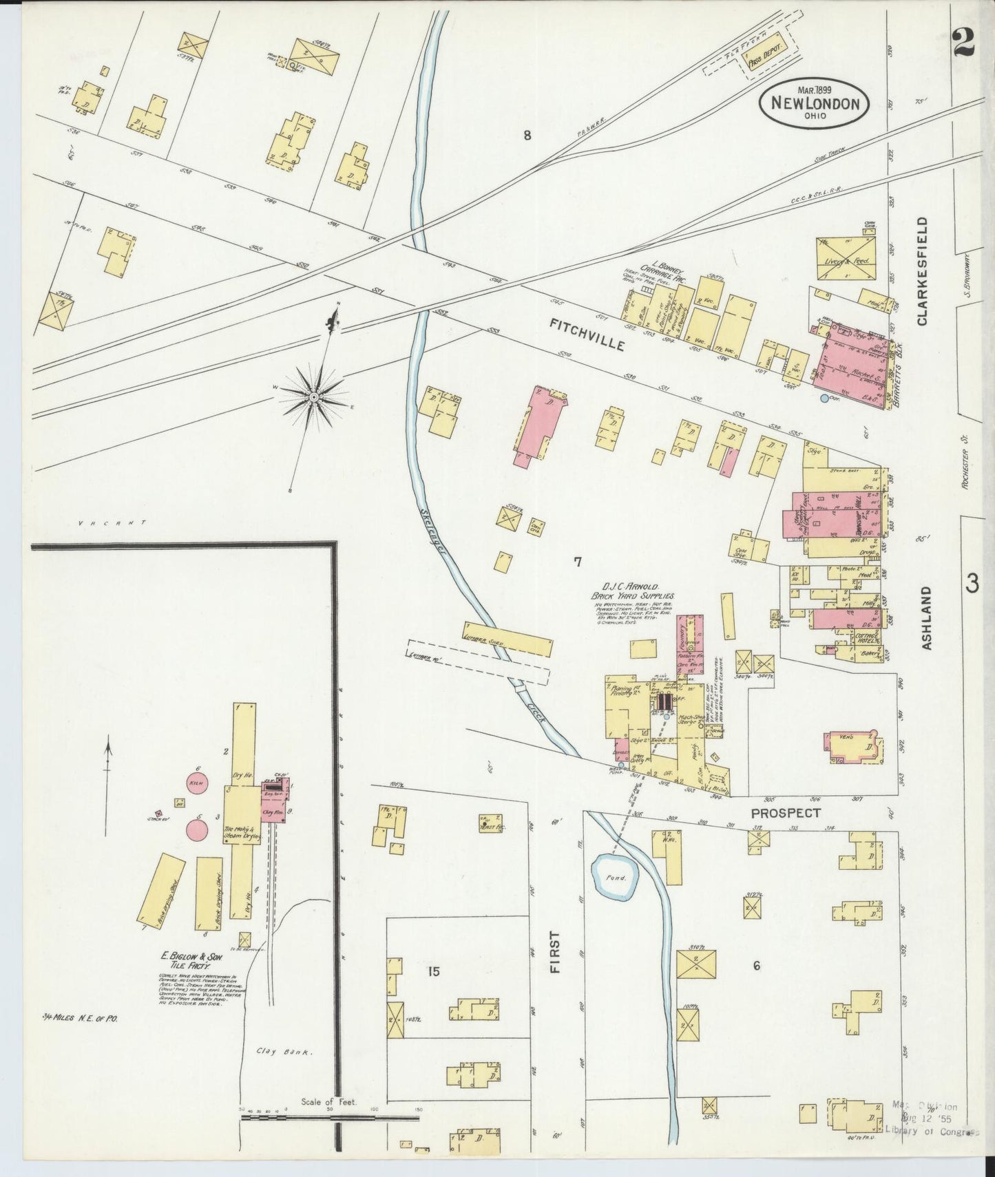 Sanborn Fire Insurance Map from New London, Huron County, Ohio (1899), Sheet #0002 - Historic Sanborn Fire Insurance Map Print, vintage old map wall art, antique decor, genealogy gift, Ohio Ohio map