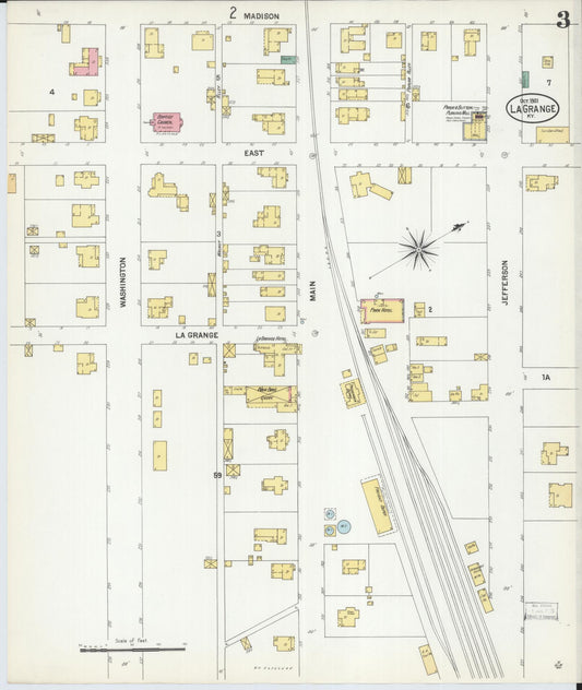 Sanborn Fire Insurance Map from La Grange, Oldham County, Kentucky (1901), Sheet #0003 - Historic Sanborn Fire Insurance Map Print, vintage old map wall art, antique decor, genealogy gift, Kentucky Kentucky map