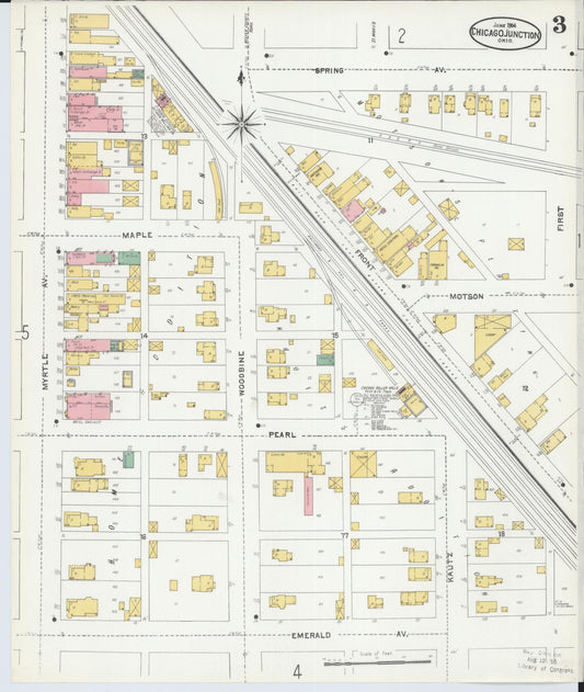 Sanborn Fire Insurance Map from Chicago Junction, Huron County, Ohio (1904), Sheet #0003 - Historic Sanborn Fire Insurance Map Print, vintage old map wall art, antique decor, genealogy gift, Ohio Ohio map