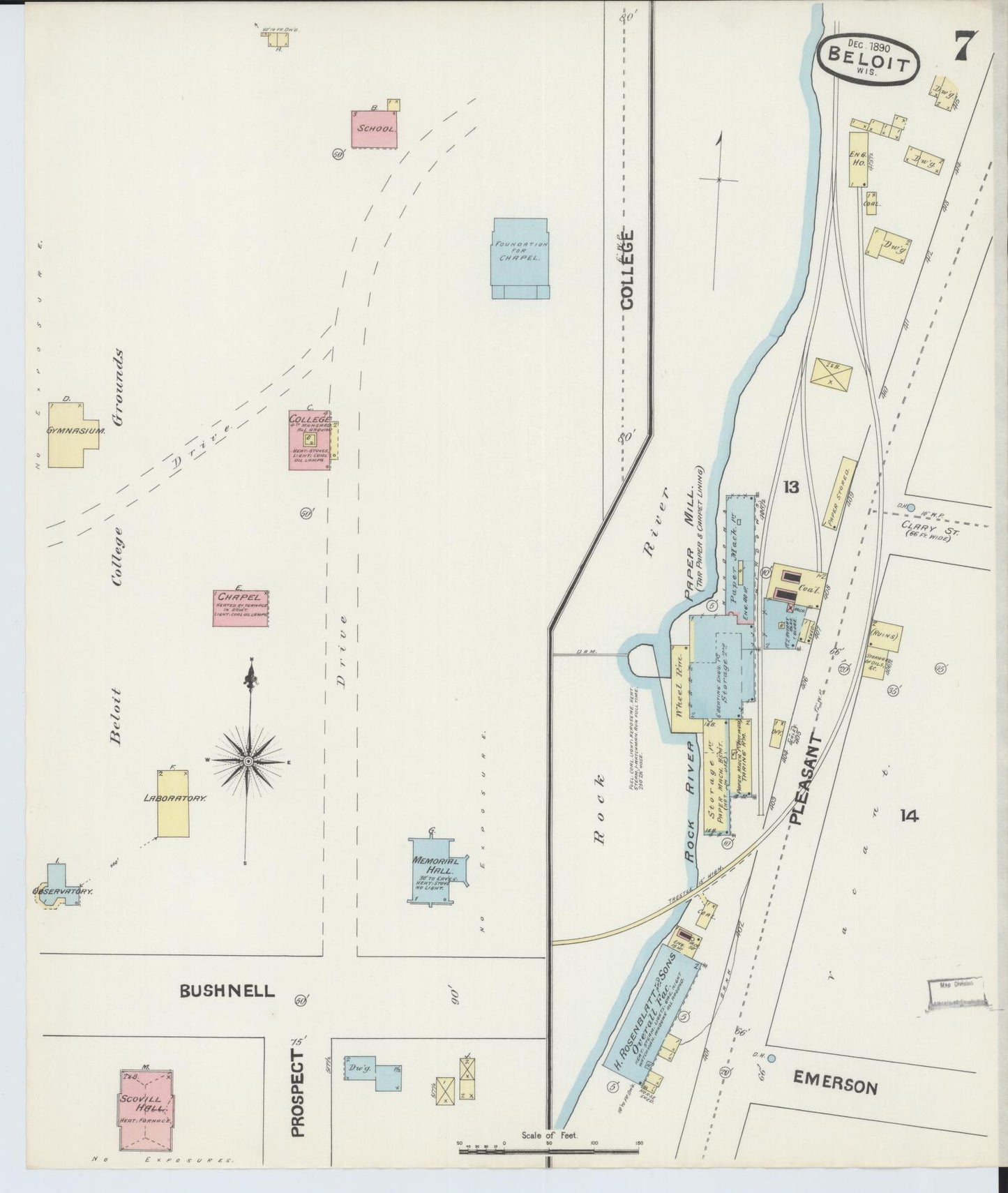 Sanborn Fire Insurance Map from Beloit, Rock County, Wisconsin (1890), Sheet #0007 - Complete Map Set gallery image, historic Sanborn map, vintage wall art, Wisconsin Wisconsin
