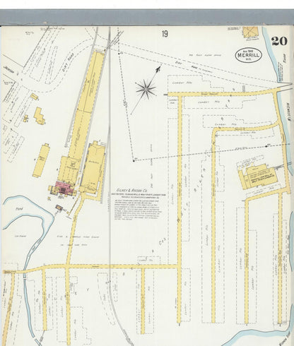 Sanborn Fire Insurance Map from Merrill, Lincoln County, Wisconsin (1902), Sheet #0020 - Historic Sanborn Fire Insurance Map Print, vintage old map wall art, antique decor, genealogy gift, Wisconsin Wisconsin map