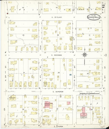 Sanborn Fire Insurance Map from Missouri Valley, Harrison County, Iowa (1913), Sheet #0002 - Complete Map Set gallery image, historic Sanborn map, vintage wall art, Missouri Missouri