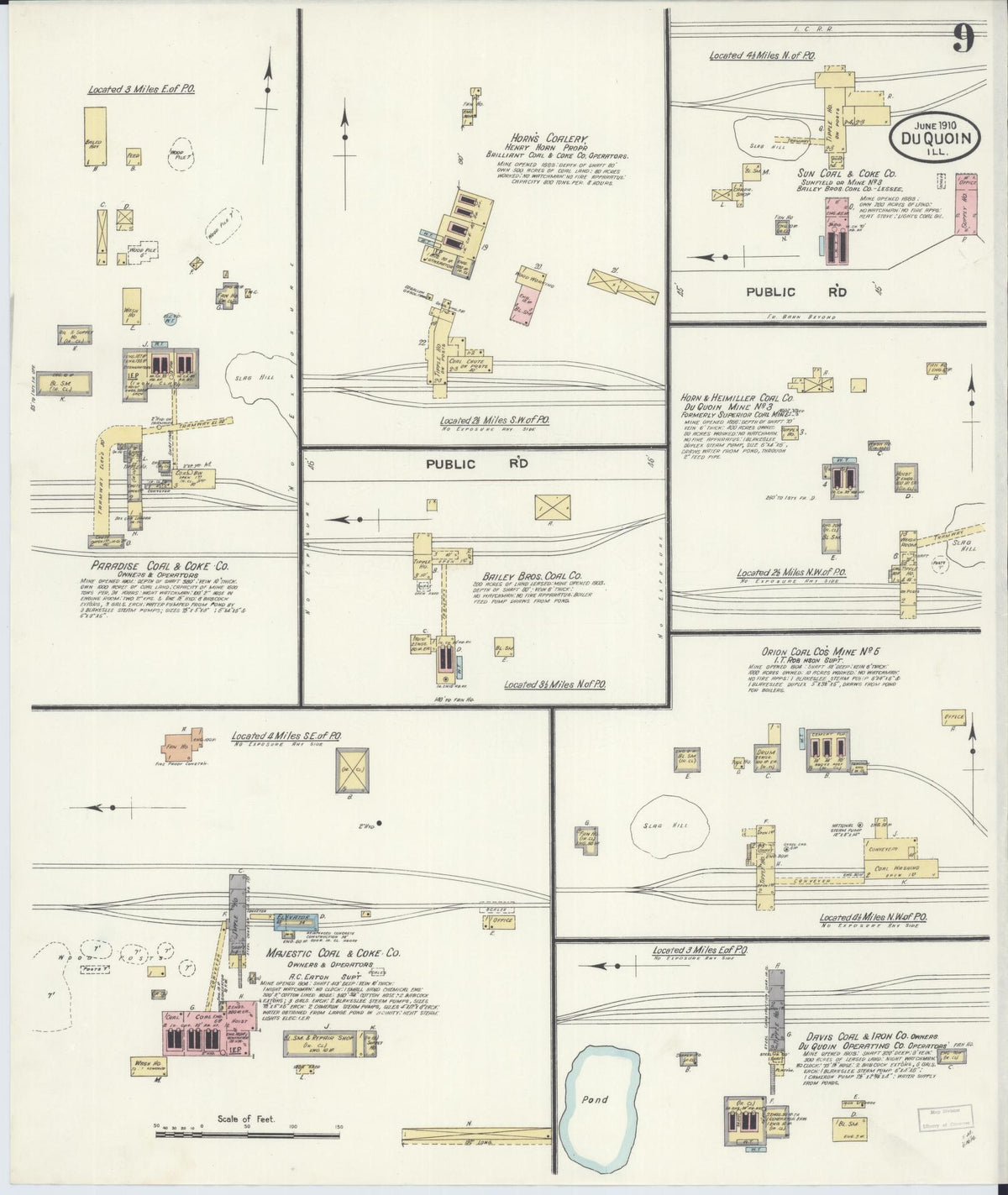 Sanborn Fire Insurance Map from Du Quoin, Perry County, Illinois (1910), Sheet #0009 - Complete Map Set gallery image, historic Sanborn map, vintage wall art, Illinois Illinois