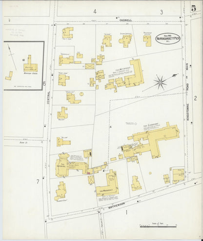 Sanborn Fire Insurance Map from Narragansett Pier, Washington County, Rhode Island (1903), Sheet #0005 - Complete Map Set gallery image, historic Sanborn map, vintage wall art, Rhode Island Rhode Island