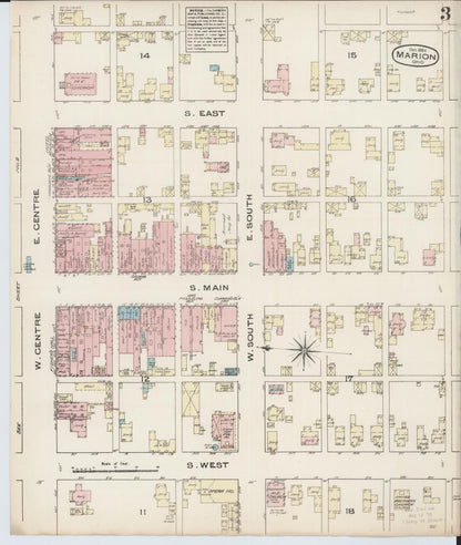 Sanborn Fire Insurance Map from Marion, Marion County, Ohio (1884), Sheet #0003 - Complete Map Set gallery image, historic Sanborn map, vintage wall art, Ohio Ohio