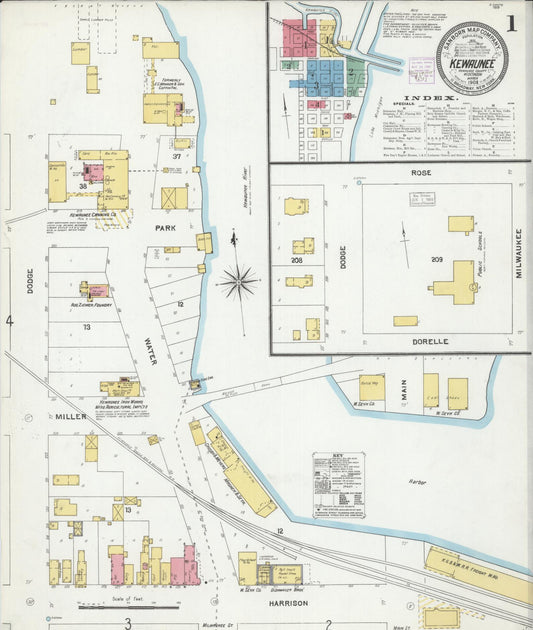 Kewaunee, Kewaunee County, Wisconsin (1905) – Sanborn Fire Insurance Map – Map View