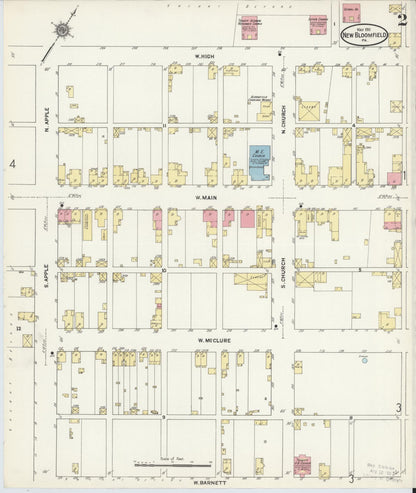 Sanborn Fire Insurance Map from New Bloomfield, Perry County, Pennsylvania (1911), Sheet #0002 - Historic Sanborn Fire Insurance Map Print, vintage old map wall art, antique decor, genealogy gift, Pennsylvania Pennsylvania map