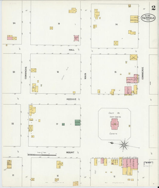 Sanborn Fire Insurance Map from Fairfield, Freestone County, Texas (1901), Sheet #0002 - Historic Sanborn Fire Insurance Map Print, vintage old map wall art, antique decor, genealogy gift, Texas Texas map