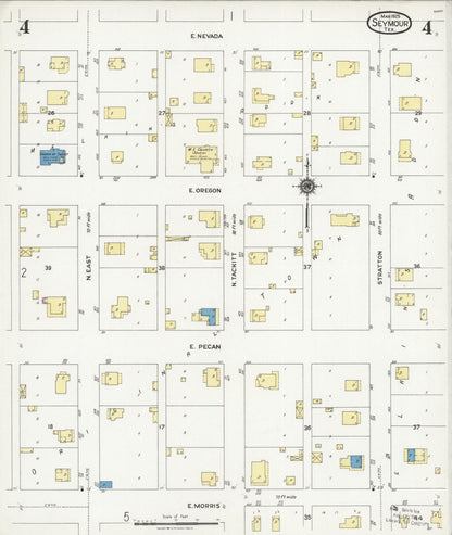 Sanborn Fire Insurance Map from Seymour, Baylor County, Texas (1925), Sheet #0004 - Complete Map Set gallery image, historic Sanborn map, vintage wall art, Texas Texas
