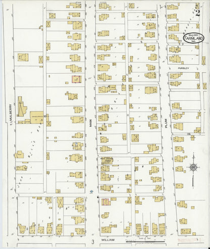 Sanborn Fire Insurance Map from Farmland, Randolph County, Indiana (1920), Sheet #0002 - Complete Map Set gallery image, historic Sanborn map, vintage wall art, Indiana Indiana