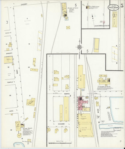 Sanborn Fire Insurance Map from Kaufman, Kaufman County, Texas (1912), Sheet #0005 - Complete Map Set gallery image, historic Sanborn map, vintage wall art, Texas Texas