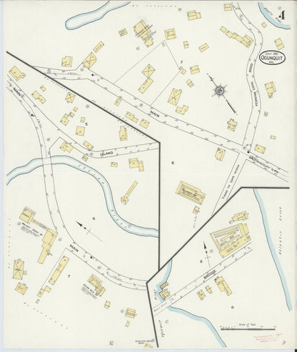 Sanborn Fire Insurance Map from Ogunquit, York County, Maine (1913), Sheet #0004 - Complete Map Set gallery image, historic Sanborn map, vintage wall art, Maine Maine