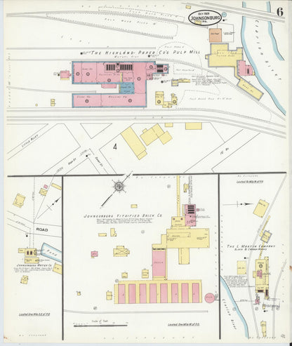 Sanborn Fire Insurance Map from Johnsonburg, Elk County, Pennsylvania (1909), Sheet #0006 - Complete Map Set gallery image, historic Sanborn map, vintage wall art, Pennsylvania Pennsylvania