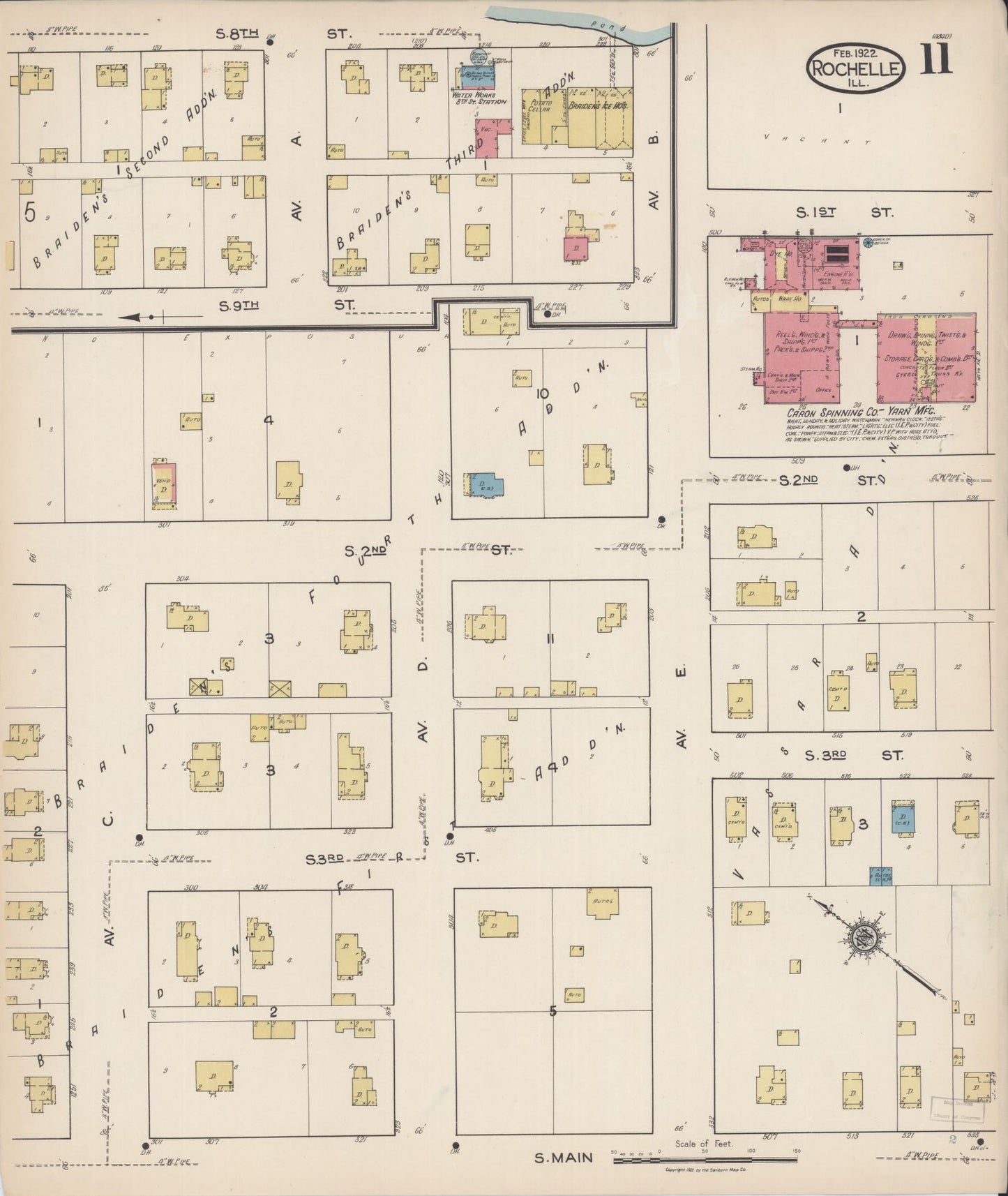 Sanborn Fire Insurance Map from Rochelle, Ogle County, Illinois (1922), Sheet #0011 - Historic Sanborn Fire Insurance Map Print, vintage old map wall art, antique decor, genealogy gift, Illinois Illinois map