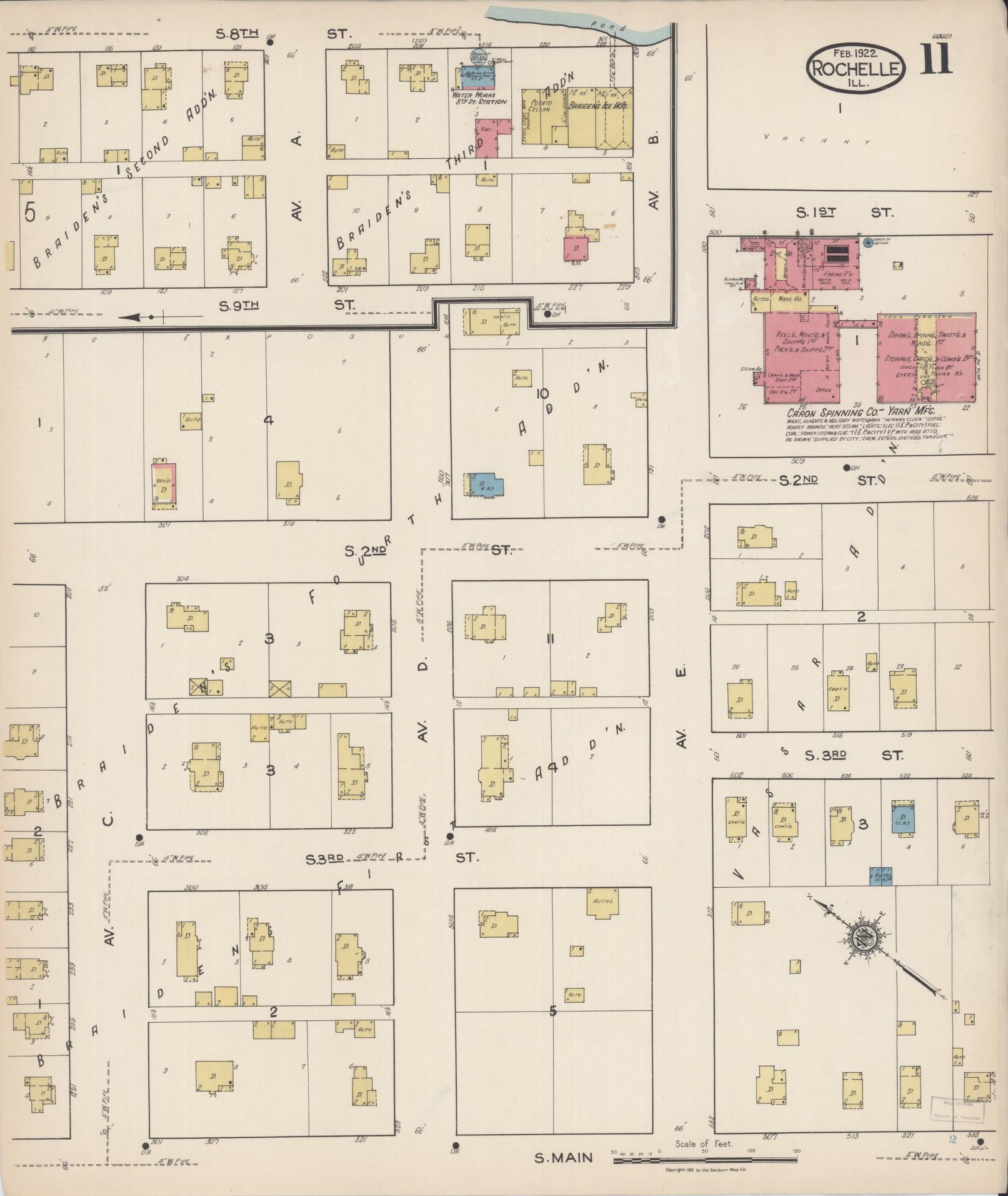 Sanborn Fire Insurance Map from Rochelle, Ogle County, Illinois (1922), Sheet #0011 - Historic Sanborn Fire Insurance Map Print, vintage old map wall art, antique decor, genealogy gift, Illinois Illinois map