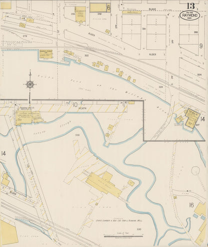 Sanborn Fire Insurance Map from Raymond, Pacific County, Washington (1919), Sheet #0013 - Complete Map Set gallery image, historic Sanborn map, vintage wall art, Washington Washington