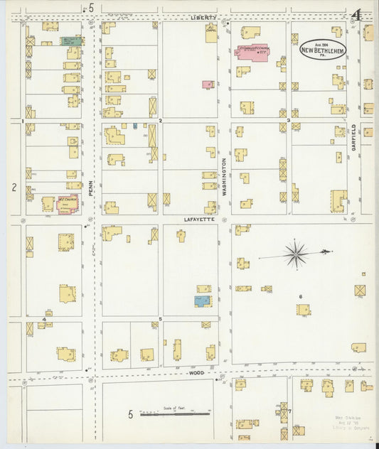 Sanborn Fire Insurance Map from New Bethlehem, Clarion County, Pennsylvania (1904), Sheet #0004 - Historic Sanborn Fire Insurance Map Print, vintage old map wall art, antique decor, genealogy gift, Pennsylvania Pennsylvania map