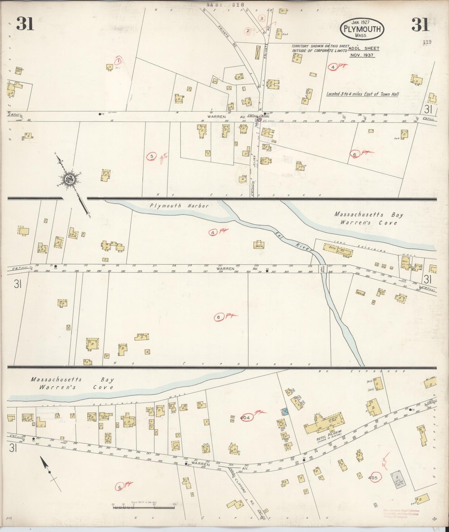 Sanborn Fire Insurance Map from Plymouth, Plymouth County, Massachusetts (1948), Sheet #0031 - Complete Map Set gallery image, historic Sanborn map, vintage wall art, Massachusetts Massachusetts