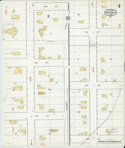 Sanborn Fire Insurance Map from Necedah, Juneau County, Wisconsin (1916), Sheet #0004 - Complete Map Set gallery image, historic Sanborn map, vintage wall art, Wisconsin Wisconsin