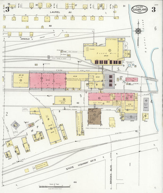 Sanborn Fire Insurance Map from Sugarland, Fort Bend County, Texas (1926), Sheet #0003 - Historic Sanborn Fire Insurance Map Print, vintage old map wall art, antique decor, genealogy gift, Texas Texas map