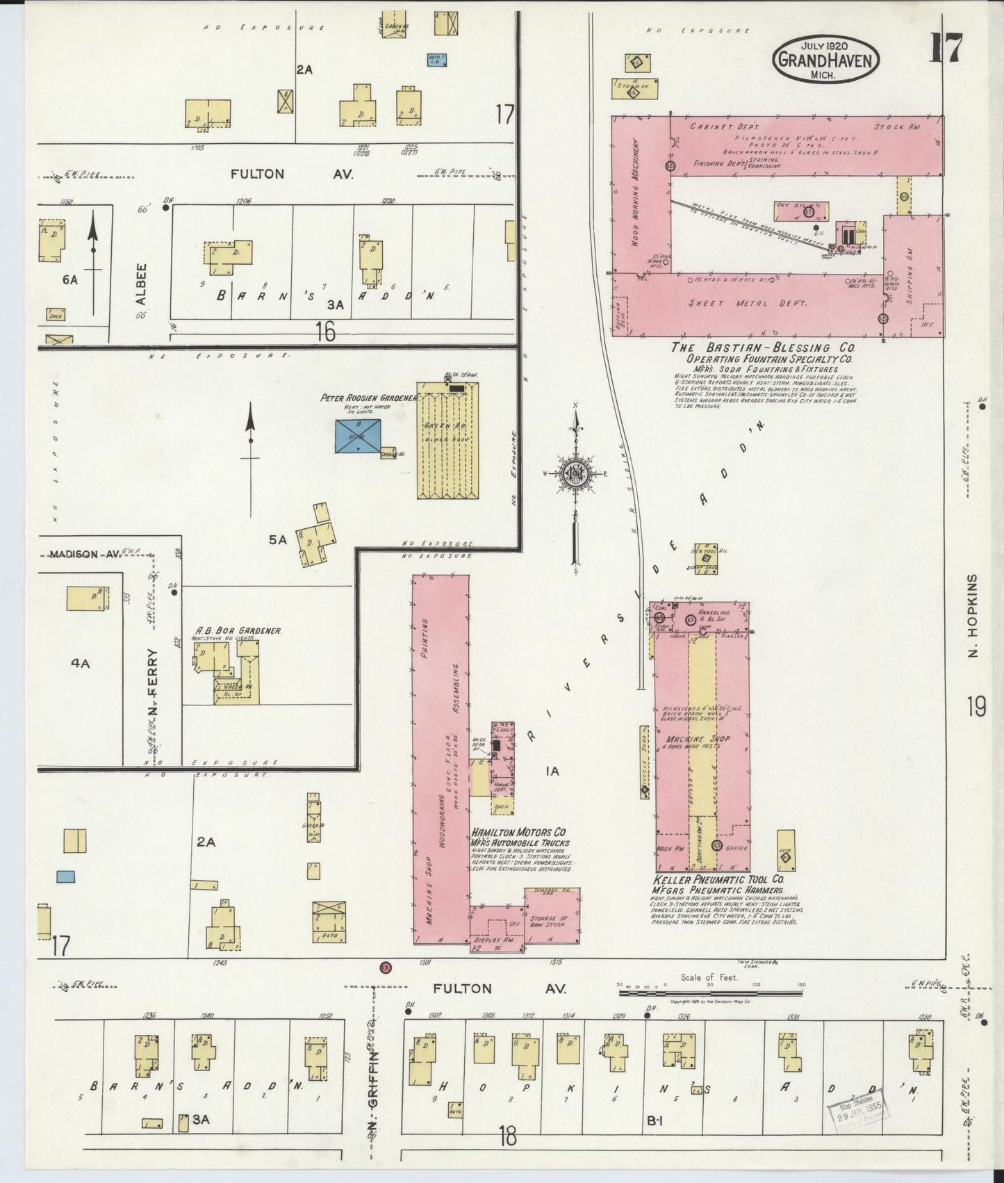Sanborn Fire Insurance Map from Grand Haven, Ottawa County, Michigan (1920), Sheet #0017 - Complete Map Set gallery image, historic Sanborn map, vintage wall art, Michigan Michigan