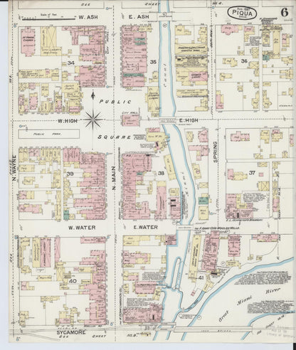 Sanborn Fire Insurance Map from Piqua, Miami County, Ohio (1887), Sheet #0006 - Complete Map Set gallery image, historic Sanborn map, vintage wall art, Ohio Ohio