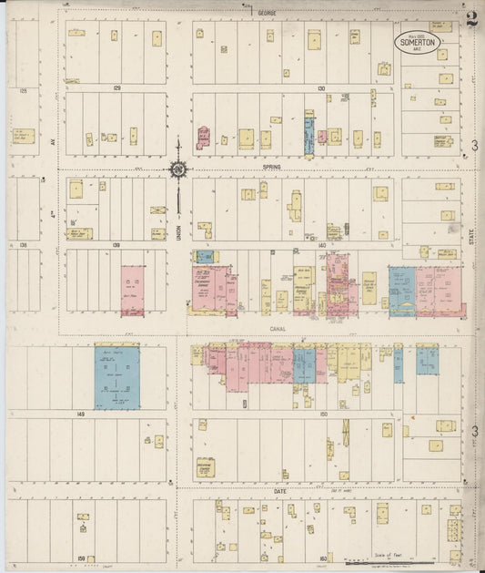 Sanborn Fire Insurance Map from Somerton, Yuma County, Arizona (1920), Sheet #0002 - Historic Sanborn Fire Insurance Map Print, vintage old map wall art, antique decor, genealogy gift, Arizona Arizona map