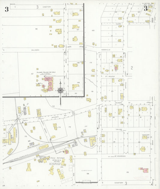 Sanborn Fire Insurance Map from Clinton, East Feliciana Parish, Louisiana (1940), Sheet #0003 - Historic Sanborn Fire Insurance Map Print, vintage old map wall art, antique decor, genealogy gift, Louisiana Louisiana map