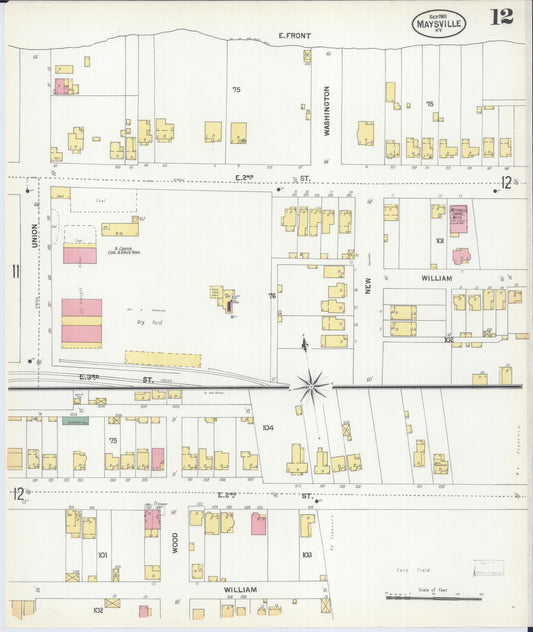 Sanborn Fire Insurance Map from Maysville, Mason County, Kentucky (1901), Sheet #0012 - Historic Sanborn Fire Insurance Map Print, vintage old map wall art, antique decor, genealogy gift, Kentucky Kentucky map