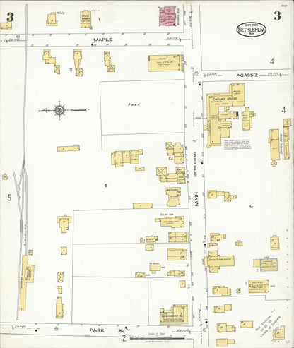 Sanborn Fire Insurance Map from Bethlehem, Grafton County, New Hampshire (1923), Sheet #0003 - Complete Map Set gallery image, historic Sanborn map, vintage wall art, New Hampshire New Hampshire