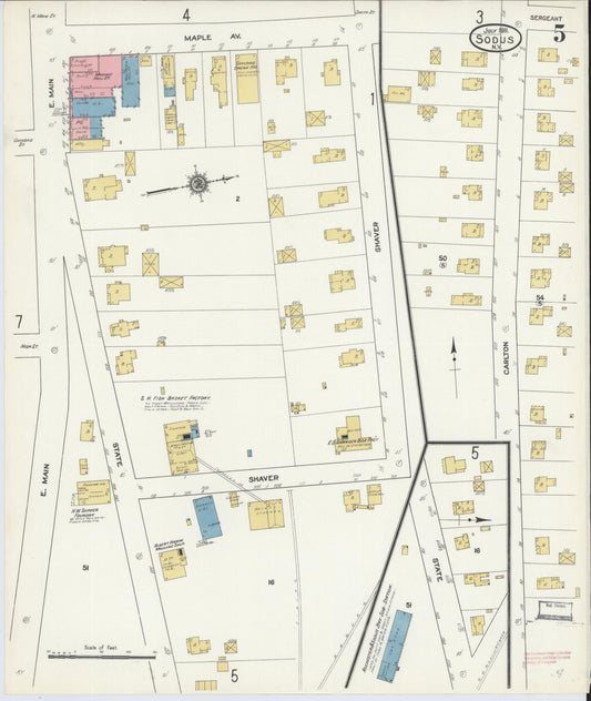 Sanborn Fire Insurance Map from Sodus, Wayne County, New York (1911), Sheet #0005 - Historic Sanborn Fire Insurance Map Print, vintage old map wall art, antique decor, genealogy gift, New York New York map