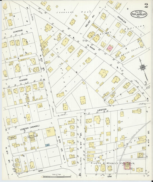 Sanborn Fire Insurance Map from Poplar Bluff, Butler County, Missouri (1910), Sheet #0002 - Historic Sanborn Fire Insurance Map Print, vintage old map wall art, antique decor, genealogy gift, Missouri Missouri map