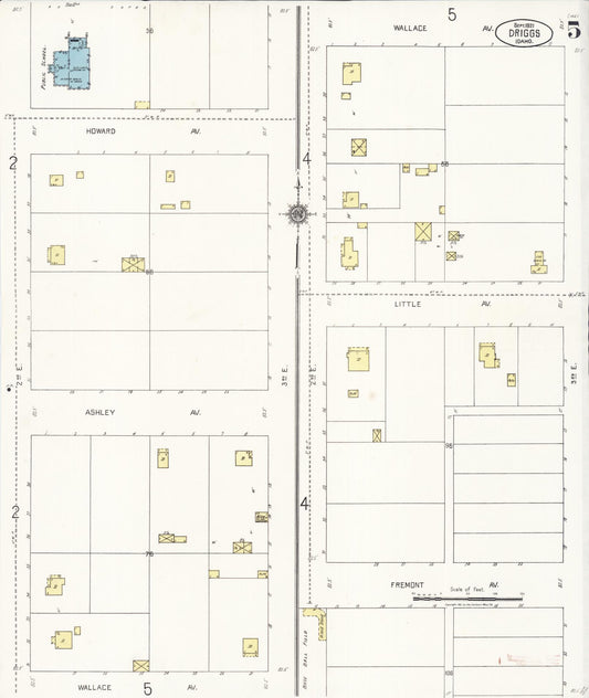 Sanborn Fire Insurance Map from Driggs, Teton County, Idaho (1921), Sheet #0005 - Historic Sanborn Fire Insurance Map Print, vintage old map wall art, antique decor, genealogy gift, Idaho Idaho map