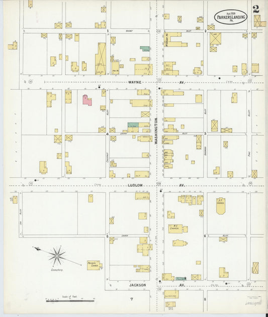 Sanborn Fire Insurance Map from Parkers Landing, Armstrong County, Pennsylvania (1899), Sheet #0002 - Historic Sanborn Fire Insurance Map Print, vintage old map wall art, antique decor, genealogy gift, Pennsylvania Pennsylvania map