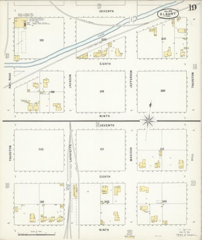 Sanborn Fire Insurance Map from Albany, Linn County, Oregon (1895), Sheet #0019 - Complete Map Set gallery image, historic Sanborn map, vintage wall art, Oregon Oregon