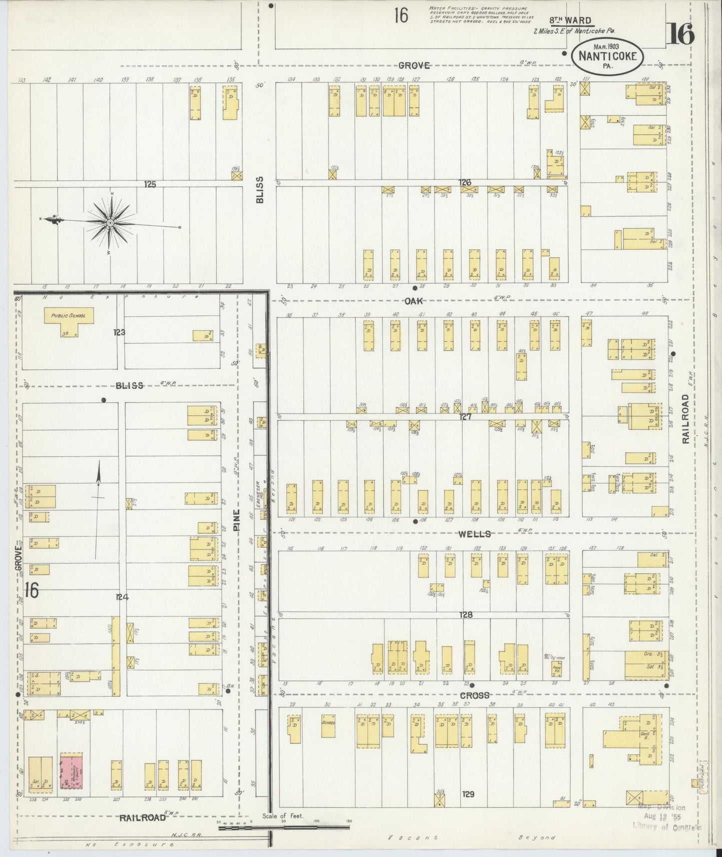 Sanborn Fire Insurance Map from Nanticoke, Luzerne County, Pennsylvania (1903), Sheet #0016 - Complete Map Set gallery image, historic Sanborn map, vintage wall art, Pennsylvania Pennsylvania