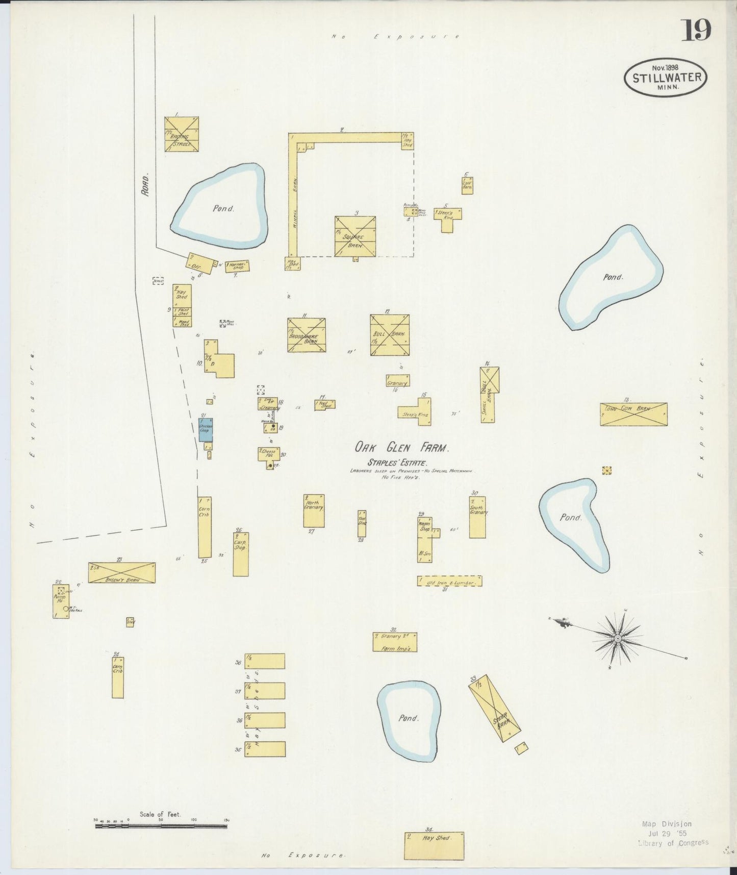 Sanborn Fire Insurance Map from Stillwater, Washington County, Minnesota (1898), Sheet #0019 - Historic Sanborn Fire Insurance Map Print, vintage old map wall art, antique decor, genealogy gift, Minnesota Minnesota map